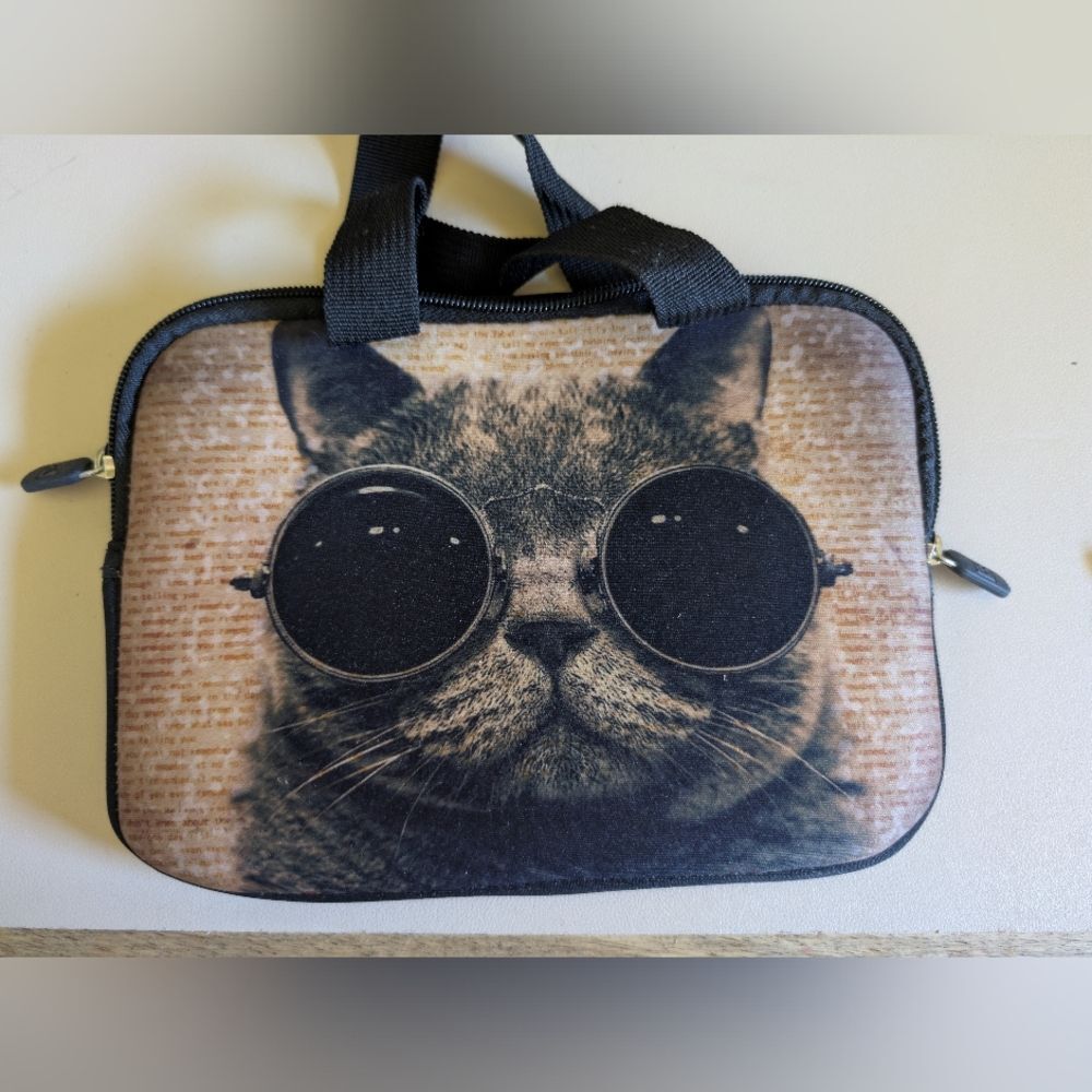 Small Tablet Case - Cat With Glasses